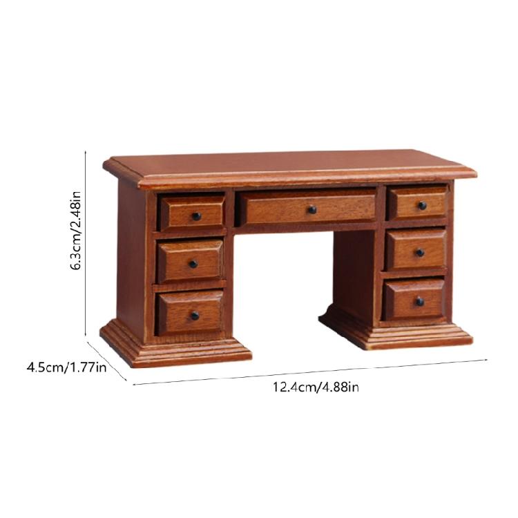 Miniature Office Desk Model Figure for Craft Project Scene Display 1/12 Doll House Scene Landscape Props Accessories