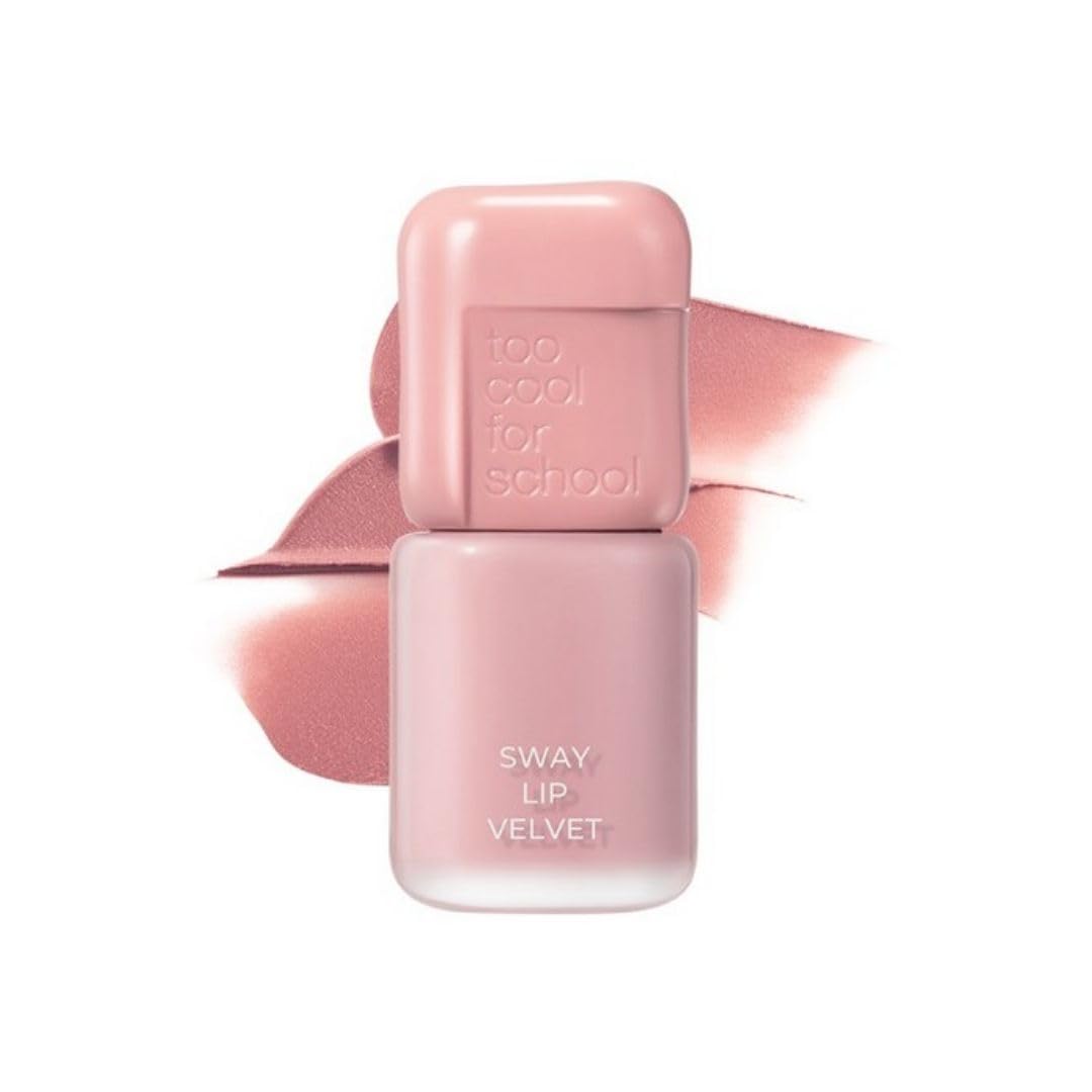 [Official too cool for school] Sway Lip Velvet  Matte Tint Lip Gloss Tint Velvet Long-lasting Adhering Korean Cosmetics Korean Makeup (02 Nutty Pink)
