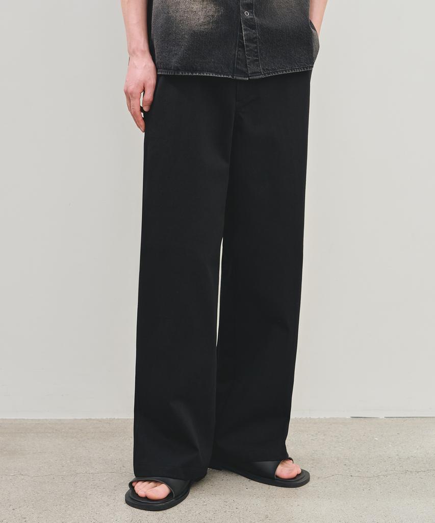 ROTEMBER Washed Semi-Wide Cotton Chino Pants [ 3 Colors ]