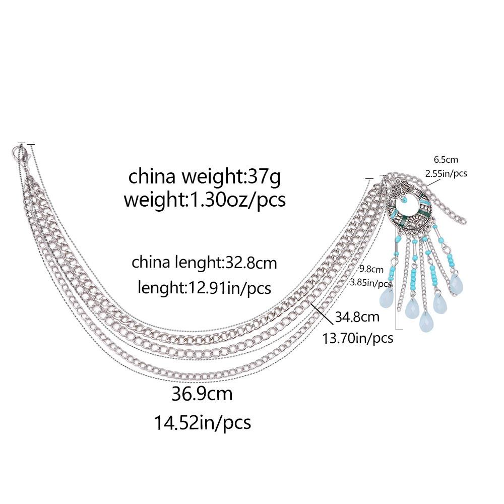 Ethnic Style Metal Tassel Shoe Chain With Peace Lock For Boho Fashion Accessory