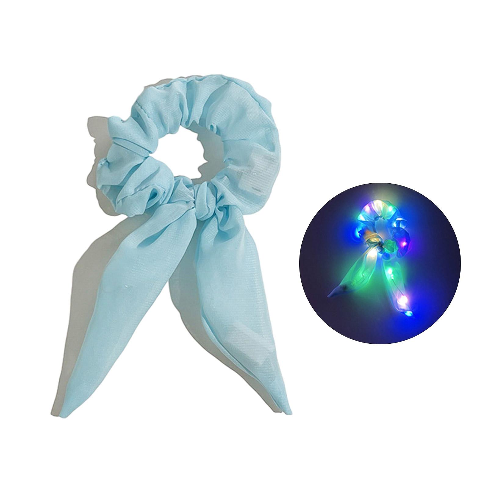 

Светодиодные эластичные резинки для волос для детских косичек, светящиеся эластичные резинки для волос для повседневной носки, аксессуары для волос для девочек-малышек синий