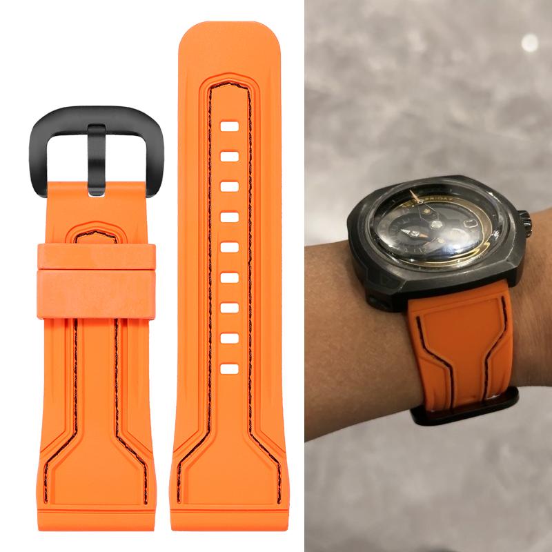 

28MM silicone watch strap for Seven Friday P2/PS1/M2/02 Q2 Men s outdoor diving watch bracelet for Diesel DZ7127/DZ7125/DZ7221 28mm