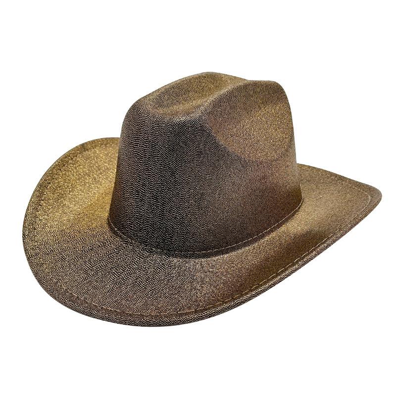 Halloween Party Colorful Cowboy Hat White Men's and Women's Light Cowboy Hat, Pink Cold Light Symphony Laser Hat