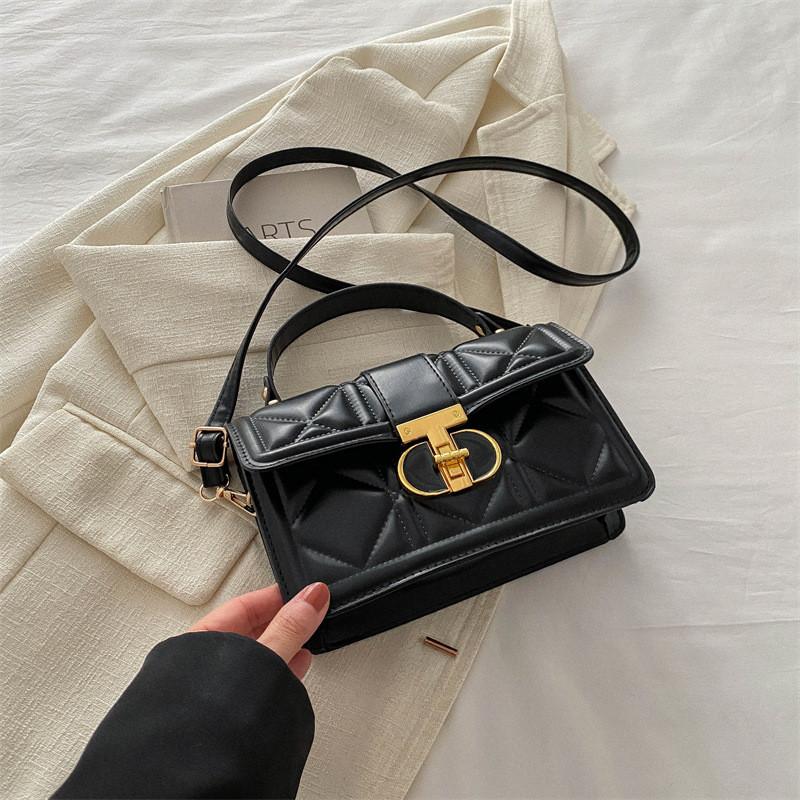 Trendy Street Fashion Pu Leather Small Square Handbag 2024 New Chic Shoulder Bag