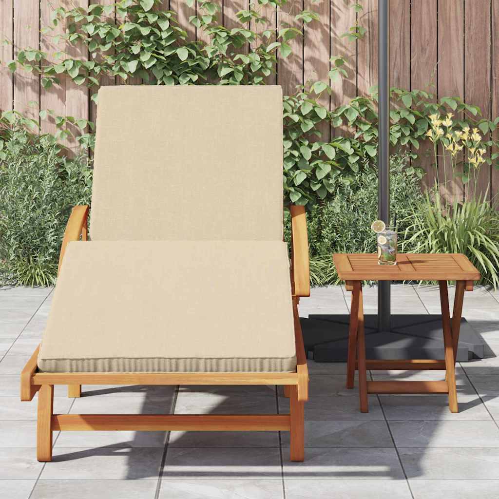 Sun Lounger 2 Pcs Beige Solid Acacia Wood