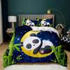 Panda Duvet Cover Cute Animal Bedding Set For Boys Girl Cartoon Giant Panda Polyester Comforter Cover Bear Printed Wildlife