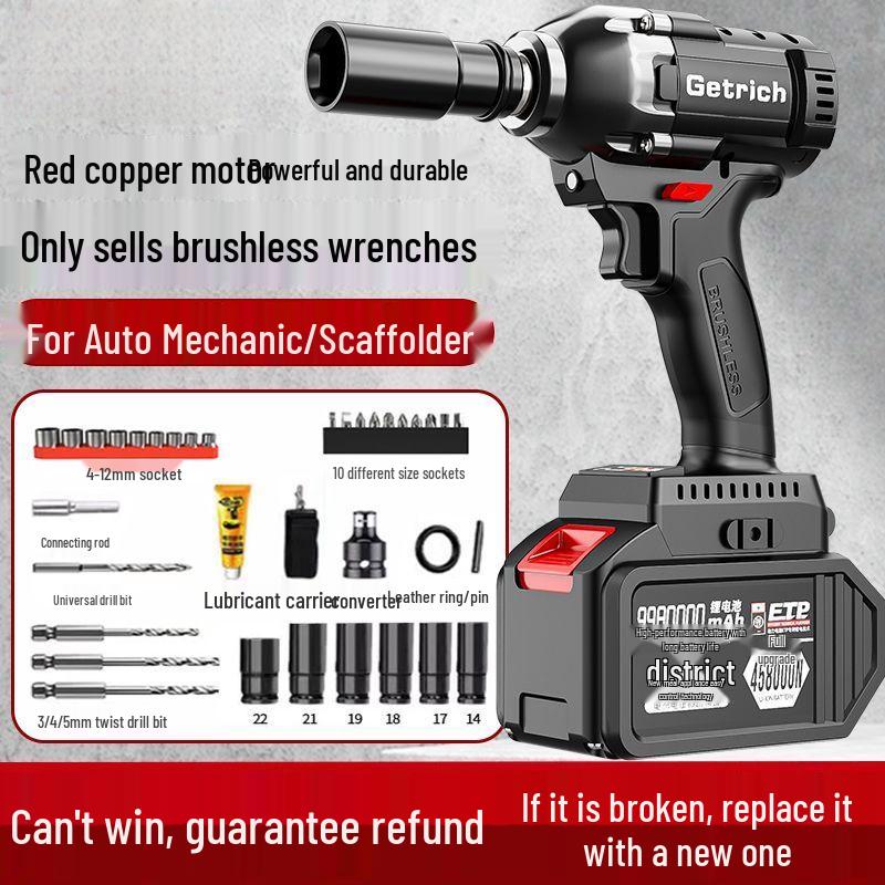 Powerful Brushless Impact Wrench with High Torque & Lithium Battery for Ironworkers, Carpenters, and Auto Repair