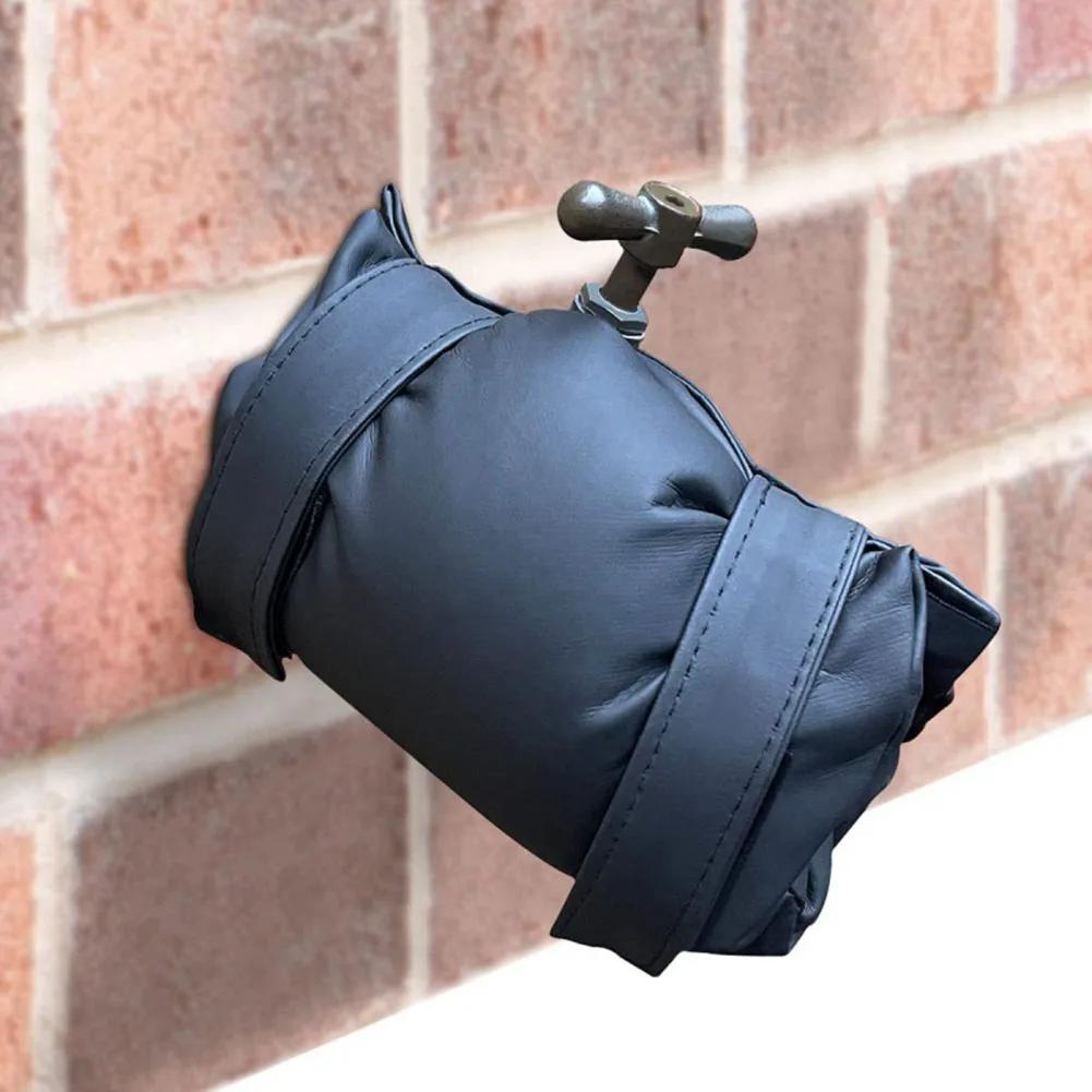 Insulated Outside Tap Cover Winter Frost Protector Outdoor Weather Jacket Garden Faucet Cover Leather Green Black