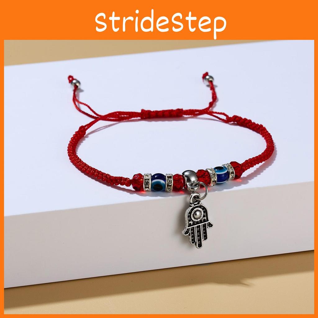 Owl Flower Turtle Elephant Pendant Weaving Bracelet With Adjustable Red Cord And Glass Beads For Women