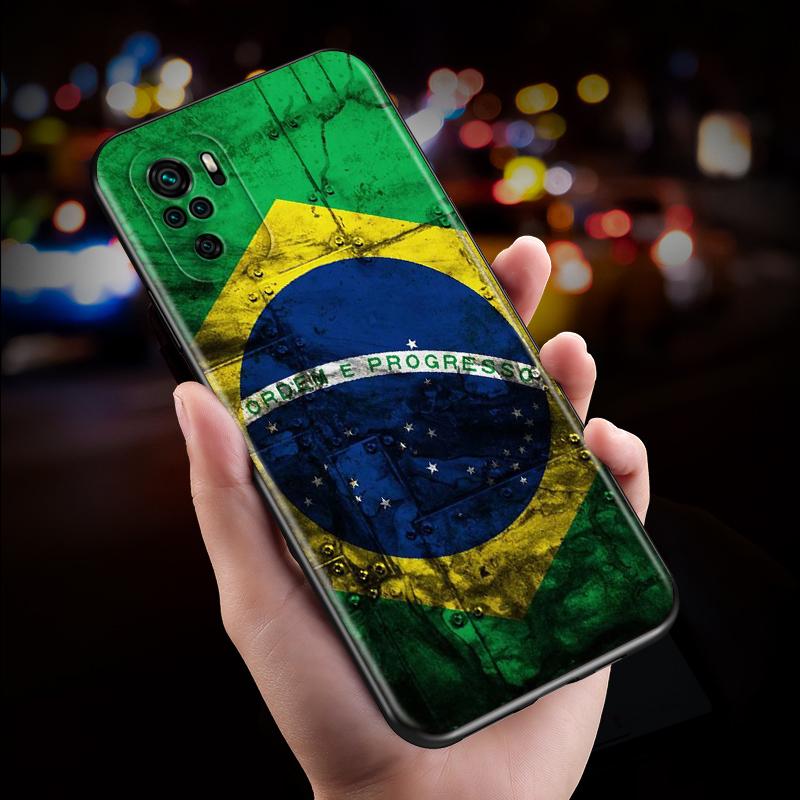 Brazil Brazilian flags Silicone Cover For Xiaomi Redmi Note 10S 10 9 9S 9T 8T 8 7 6 5 Pro Max 5A 4X 4 5G Soft Phone Case