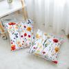 4Pcs Wildflower Theme Peach Skin Pillowcase 45*45Cm Butterfly Pattern Peach Skin Pillow Cover For Home Living Room Bedroom Decor