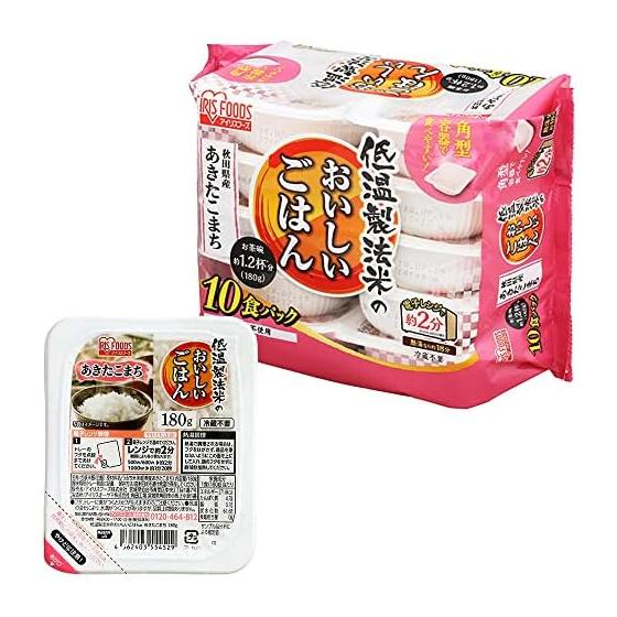 Iris Ohyama Packed Rice Akita Prefecture Akitakomachi 180g x 10 pieces Domestic rice 100% Low temperature process rice