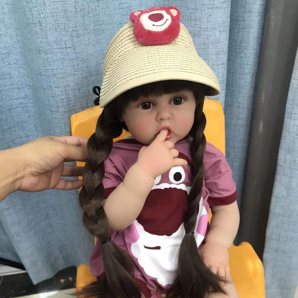 60cm Lovely Soft Silicone Reborn Doll Toy for Girl Lifelike Vinyl Princess Baby with Cloth Body Bebe Birthday Gift