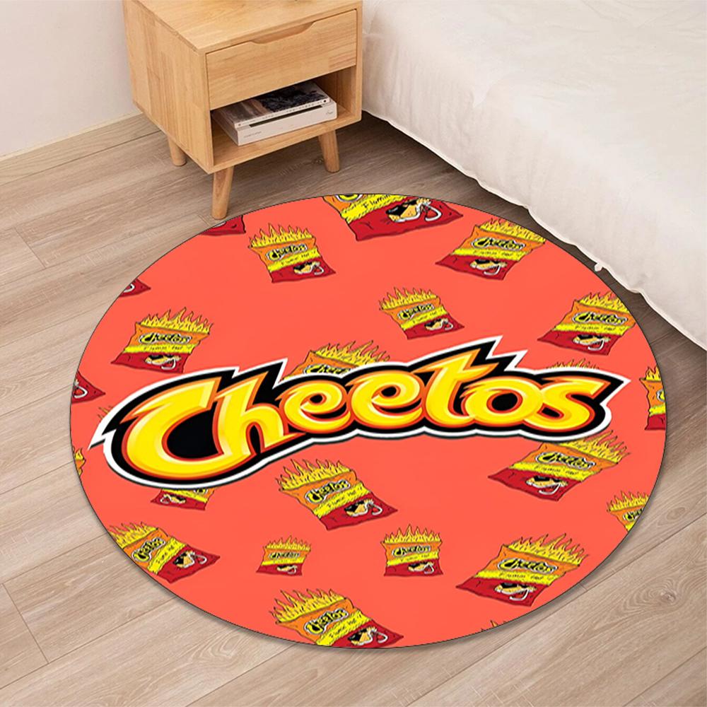 Cheetos Printed Round Rug Carpet Chair Rug Area Rug Entryway Doormats,for Office Chair Living Room Bedroom Kitchen Room.