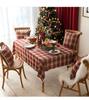 Christmas Tablecloth Green Plaid Snowflake Cotton Linen Rectangular Table Cover Navidad Noel New Year Gifts Dining Table Decor
