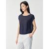 JUZUI Women's Relaxed Wavy Knit Short Sleeve Top