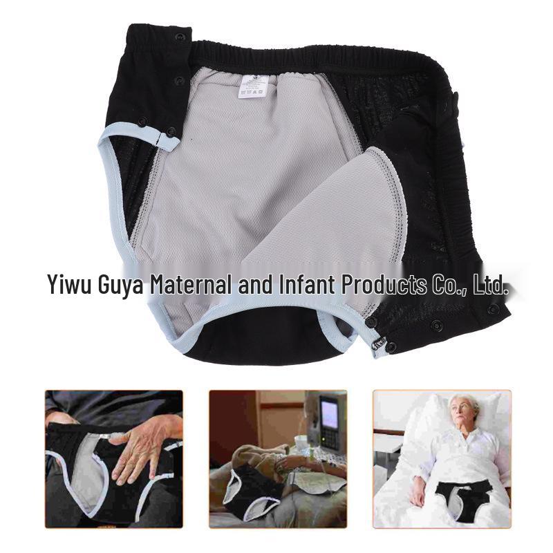 Chiloți scutec pentru adulți lavabili din bumbac pur - Respirabili, etanși, lenjerie de corp pentru incontinență ajustabilă pentru vârstnici