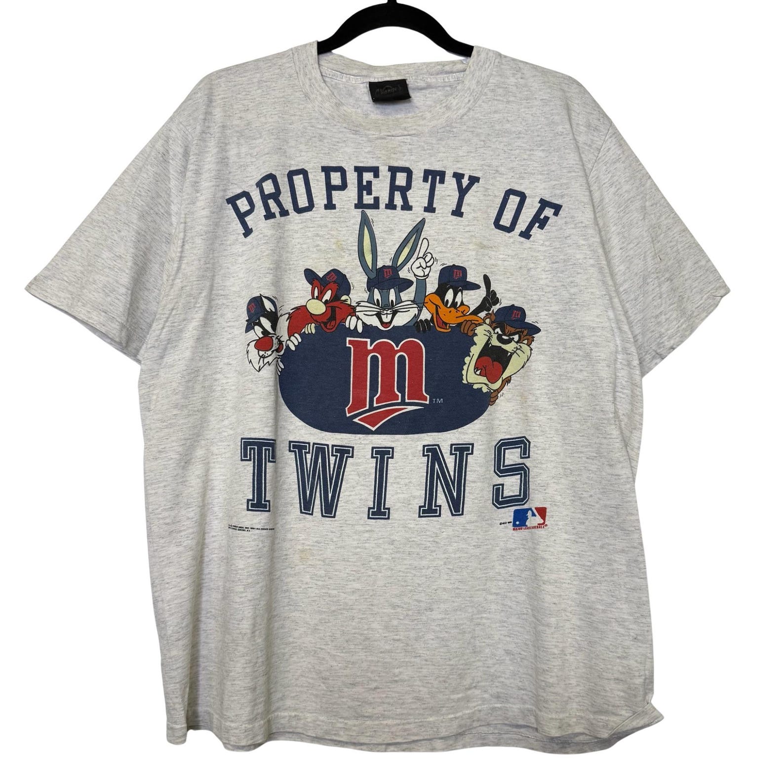 1991 Minnesota Twins MLB Looney Tunes T shirt (B2995) XL