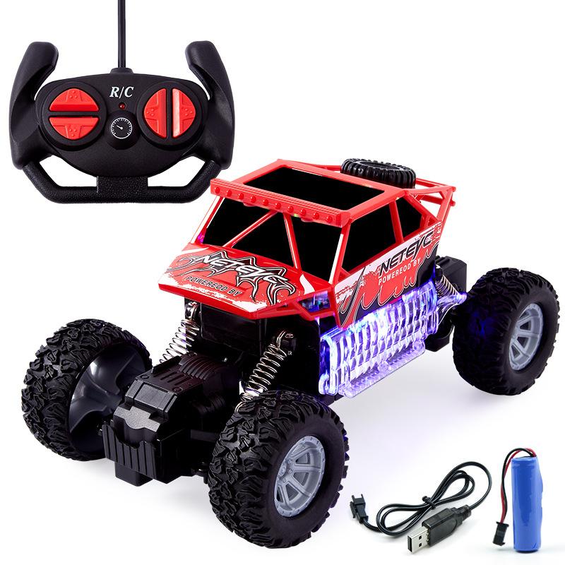 Four-Way Rechargeable Remote Control Off-Road Climbing Car, Children'S Luminous Electric Remote Control Car Toy Car Model