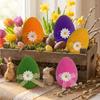 With Flower Bow Flocked Easter Eggs Foam Easter Party Decoration Large Plush Egg  Window Display