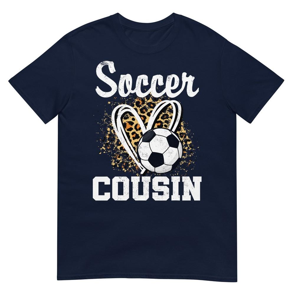 Soccer Cousin Leopard Heart Tshirt S