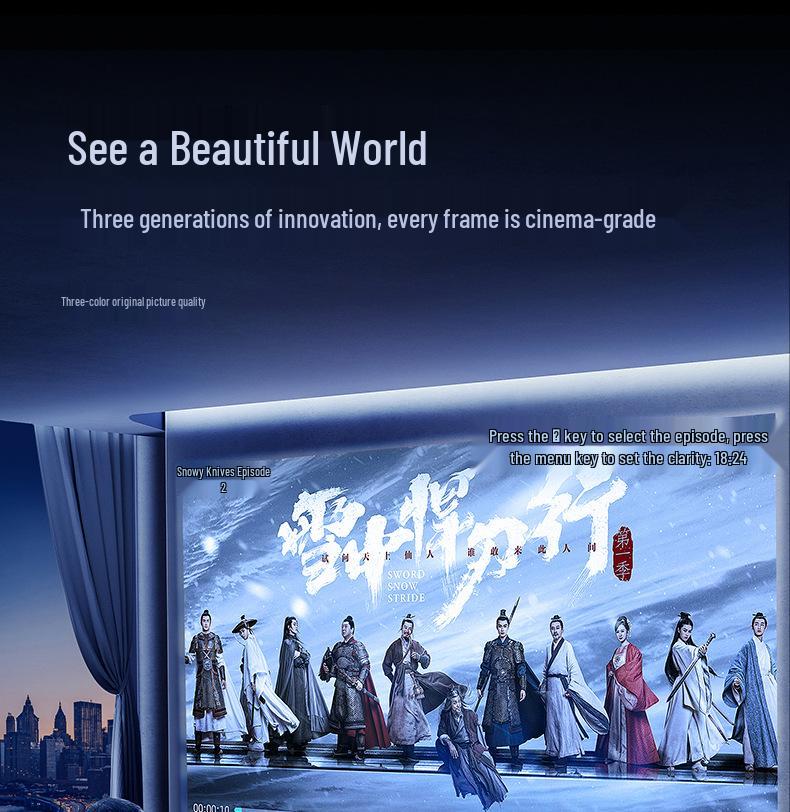 2025 Ultra HD Laser Projector - Home, Hotel, & Office Theater Projection with Large Screen