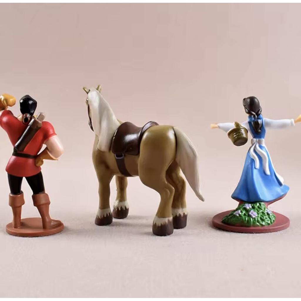 Belle en het Beest Beeldjes Set van 6, 10-12 cm Hars Verzamelaar Beeldjes, Prachtig Cadeau