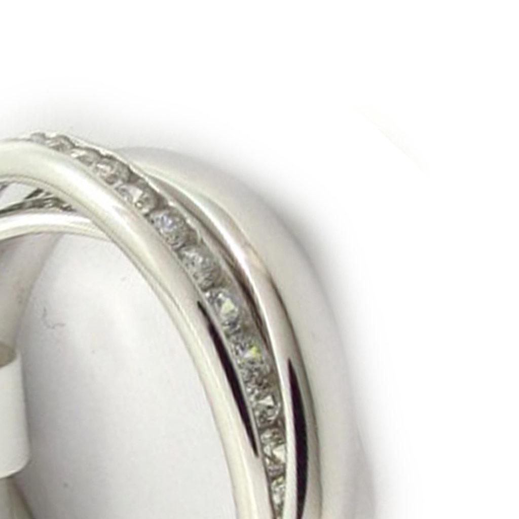 Alliance Argent 'Trio' blanc argenté (rhodié) - 3 anneaux- 3 mm
