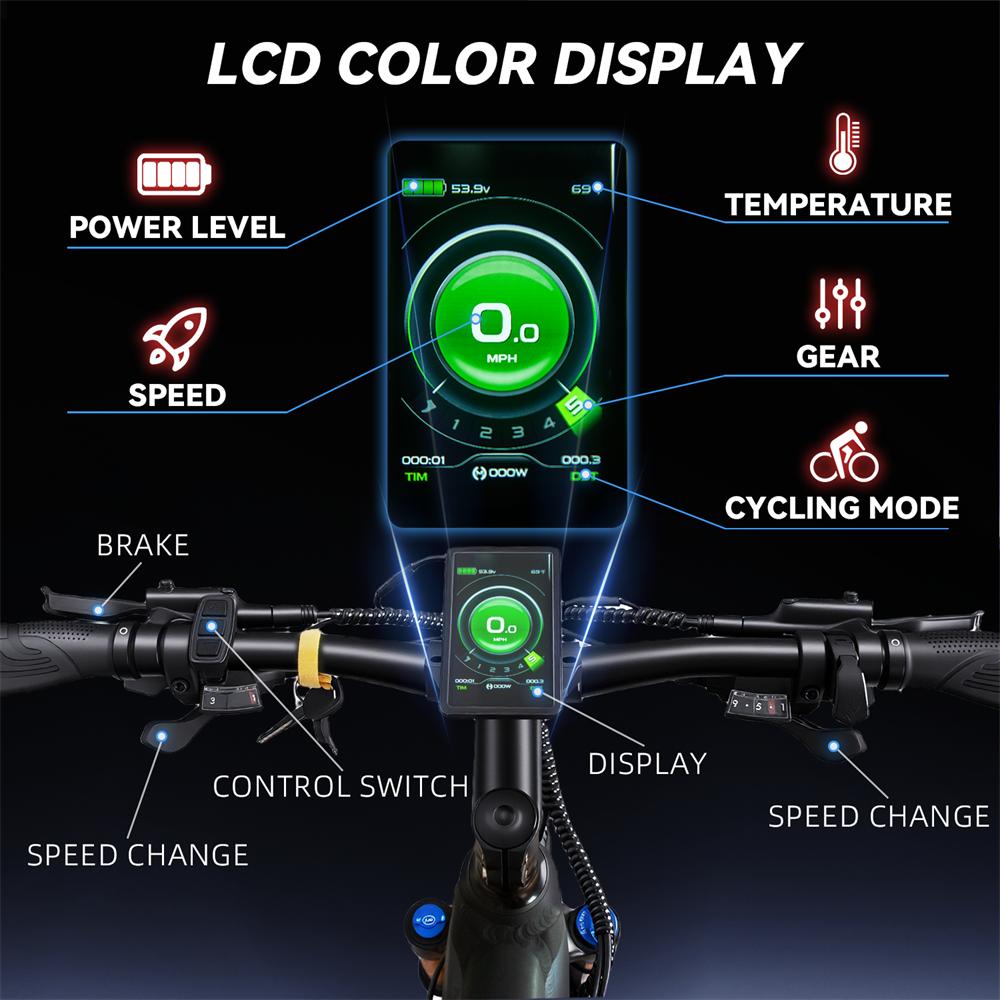 Hedatx TX19 Adult Electric Bike 1000W Motor All-Terrain Electric Bicycle 48V19.2AH Battery Men's E-Mountain E-Bike 29 Inch Tire Ebike