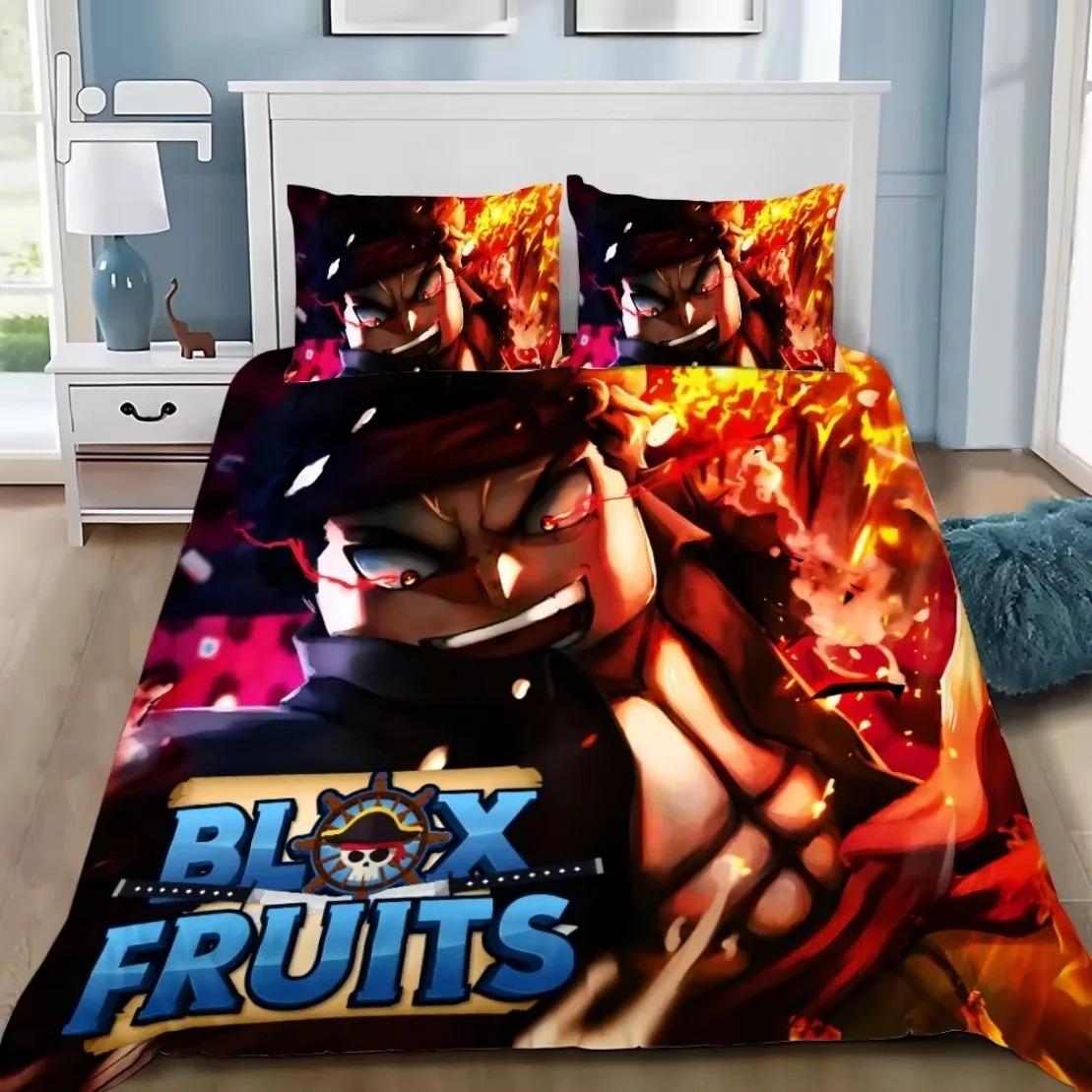 

3D Ігровий Постільний Комплект B-Blox F-Fruits Мультяшний Набір Підковдри М який Приємний до Шкіри Односпальний Двоспальний Королівський Розмір Для Дітей Домашній Текстиль Eu Double200x200cm
