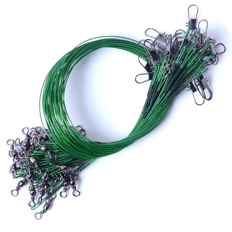 20PCS 10CM-30CM Anti Bite Steel Fishing Line Steel Wire Leader With Swivel Fishing Accessory Lead Core Leash Fishing Wire