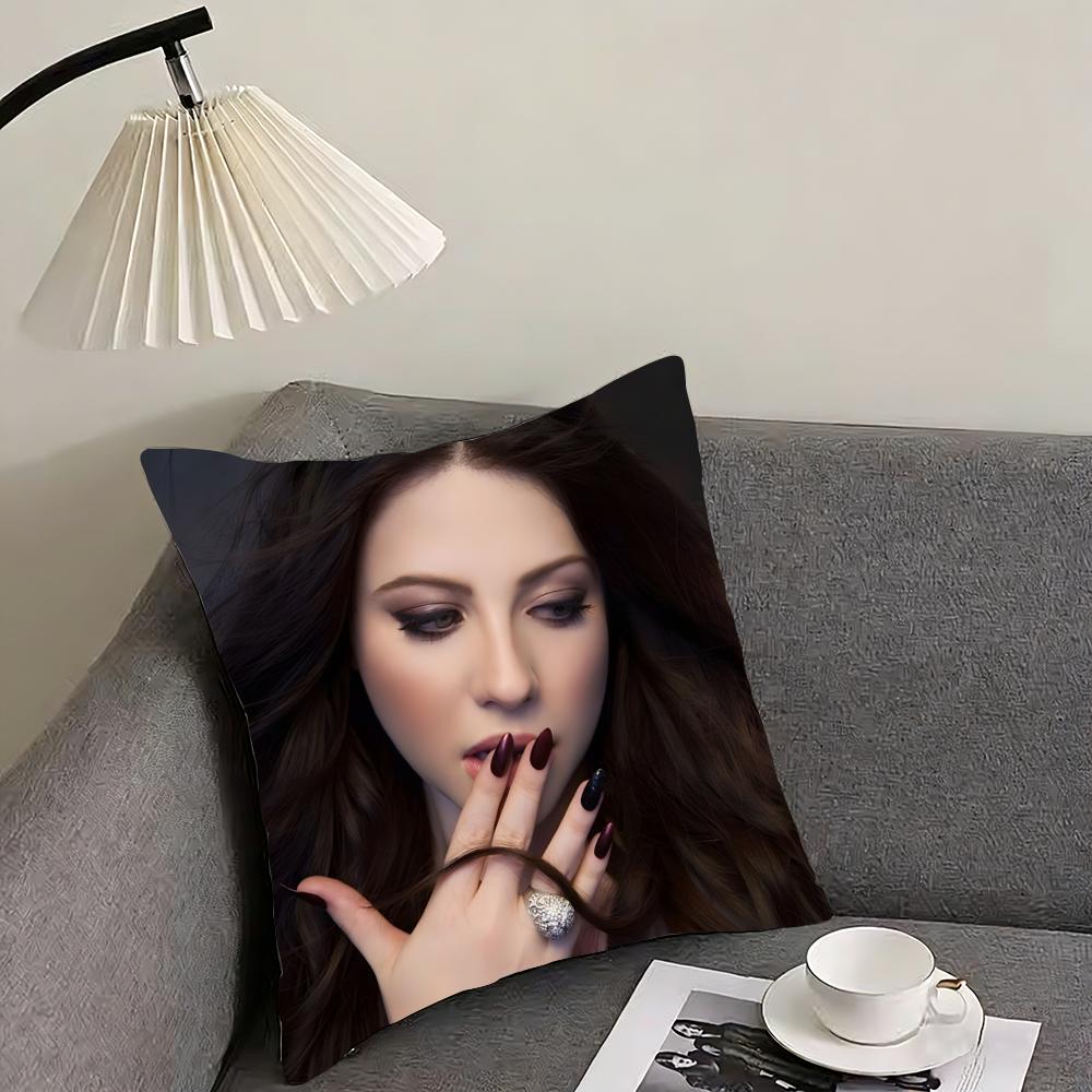 M-Michelle T-Trachtenberg Kuddfodral Vändbart Plyschkuddfodral – För bil, soffa, sovrum, perfekt som present.