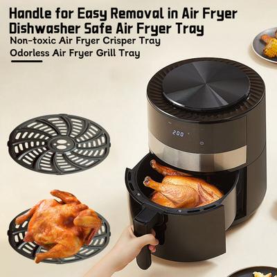 6QT Air Fryer Crisping Tray Nonstick Air Fryer Grill Pan Crisper Plate Tray Rack Shelf Grid for Gourmia GAF698/GAF686 Air Fryers