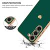 Coque pour Samsung Galaxy A17 4G/5G, Silicone Antichoc Motif Cœur avec Bandoulière Vert Nuit