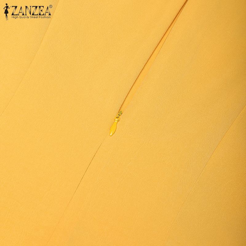 ZANZEA Women Casual Round Neck Short Sleeve Summer Embroidery Dress