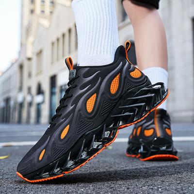Chaussures de mode pour hommes, chaussures de course à lame pour hommes, baskets à design de flamme, absorption des chocs, chaussures de jogging, de sport, de marche, chaussures pour hommes