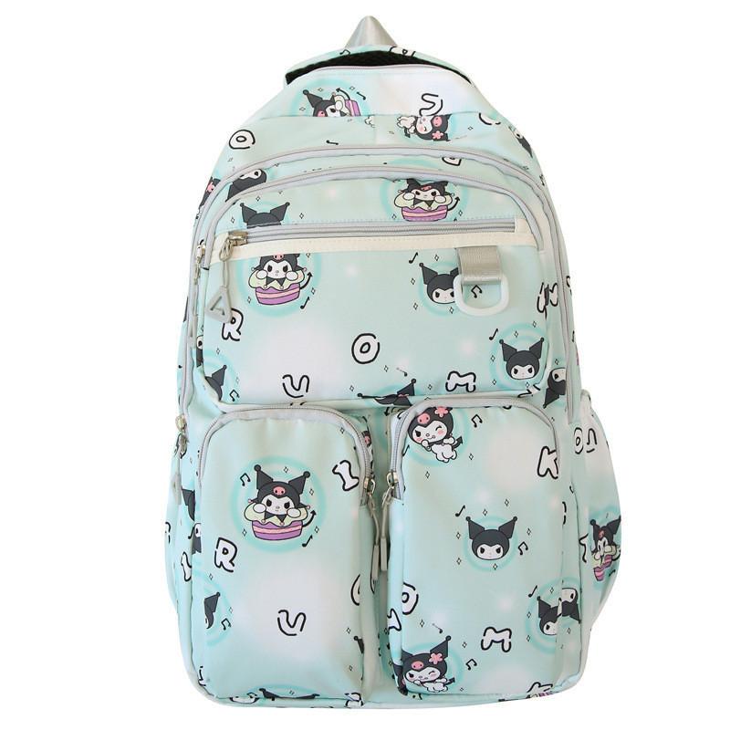 

Cool Green Unisex Backpack Spacious School Bag With Anime Cartoon Design зелений