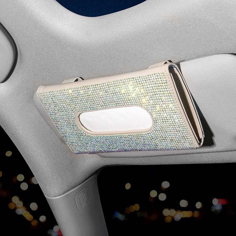 

Кристально Блестящая Искусственная Кожа Глиттер Солнцезащитный Чехол для Салфеток, Сумка для Салфеток на Спинку Автокресла