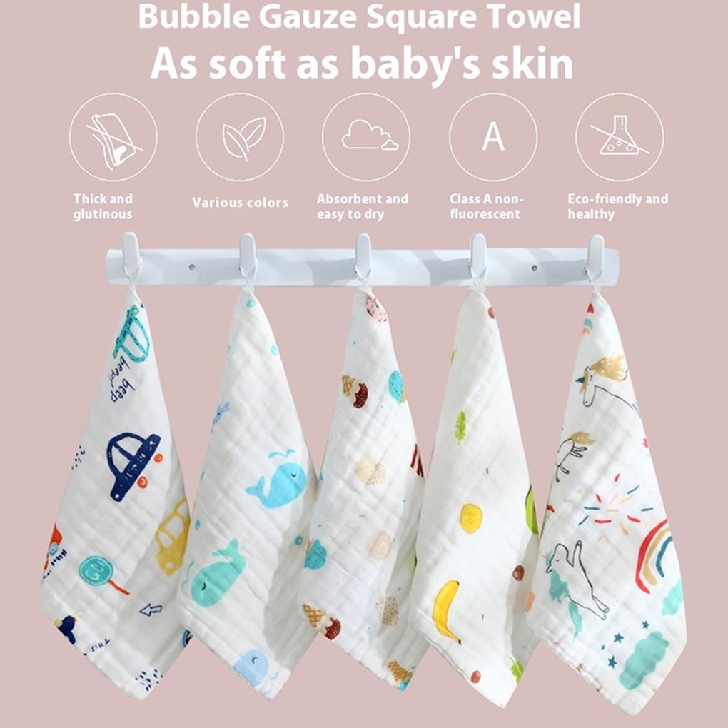 AssortedColor Thick And Soft Baby Bibs For Feeding Absorbent Cotton Pure Cotton Small Square Towel