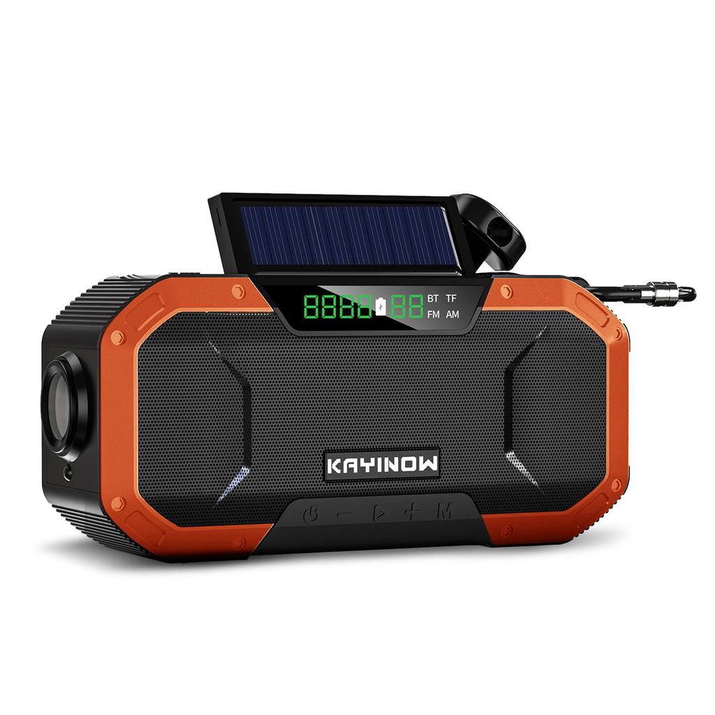 Emergenza Sun Power Radio a manovella 5000mAh Caricatore Power Bank Flash Luce da campeggio all'aperto
