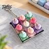 Creative Gifts for Stress Relief Dumpling Keycap Fidget Toy, Soft Squeeze Pendant with Keychain, Light Up Keychains Cute Bun Bag Charm Anxiety