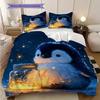 Pinguinmuster Bettwäsche Steppdecke Set Bettbezug Kissenbezug Heimdekoration Geburtstagsgeschenk (1 Bettbezug + 2 Kissenbezüge, ohne Füllung)