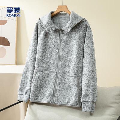 Women's Heather Fabric Hooded Cardigan Jacket
