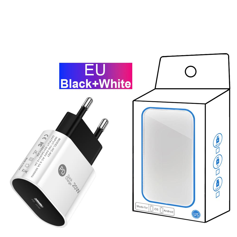 20W PD Fast Charger - EU, US, UK Plug, Single Port
