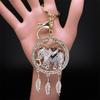 Shinny Crystal Owl Dreamcatcher Feather Keychain for Women Alloy Rhinestone Dream Catcher Animal Key Ring Bag Jewelry K9034S05