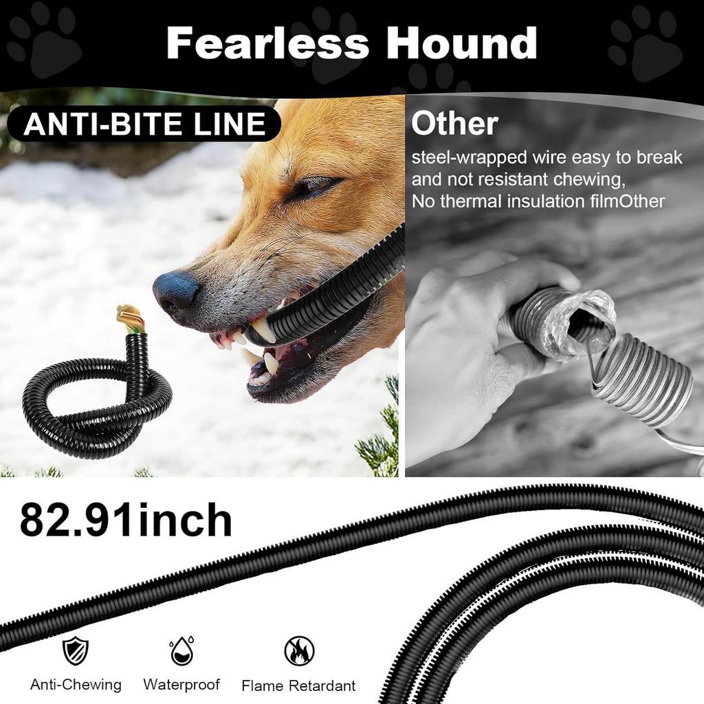 Heated Water Bowl for Outdoor Dogs Cats, 100W Heated Dog Bowls, Adjustable Temperature Heated Pets Water Dish with Removable Stainless Steel Bow for