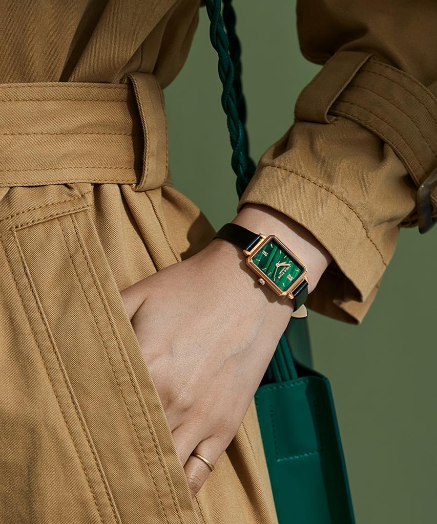 Lollalojeu Ms Lola Malachite Textured Leather Strap Women'S Watch
