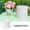 Round Mini Paper Flower Bucket Box Cylindrical Bouquet Holder for Wedding Birthday Baby Shower Floral Display Packaging White