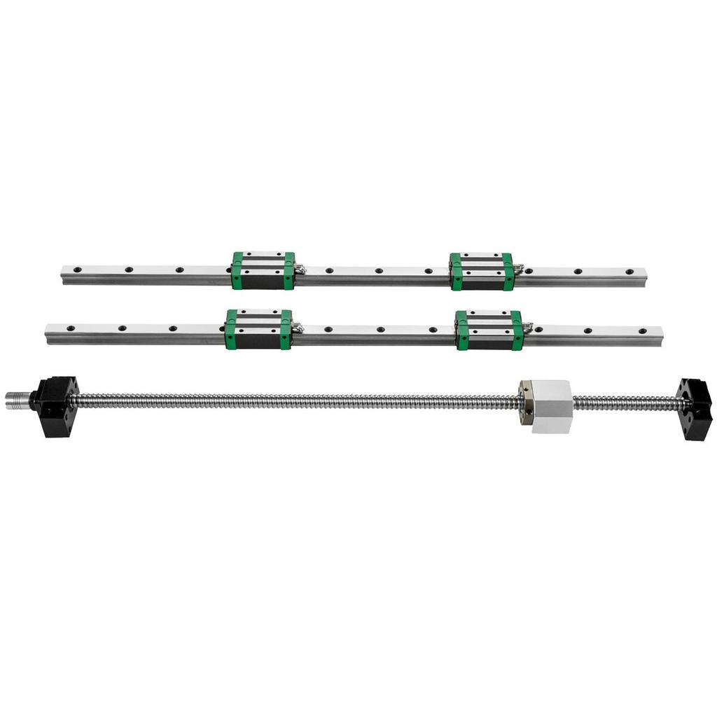 Linear Guide Rail 2Pcs HGR20-1000mm Linear Slide Rail with 1Pcs RM1605-1000mm Ballscrew with BF12/BK12 Kit Linear Slide Rail Guide Rail Square For DIY