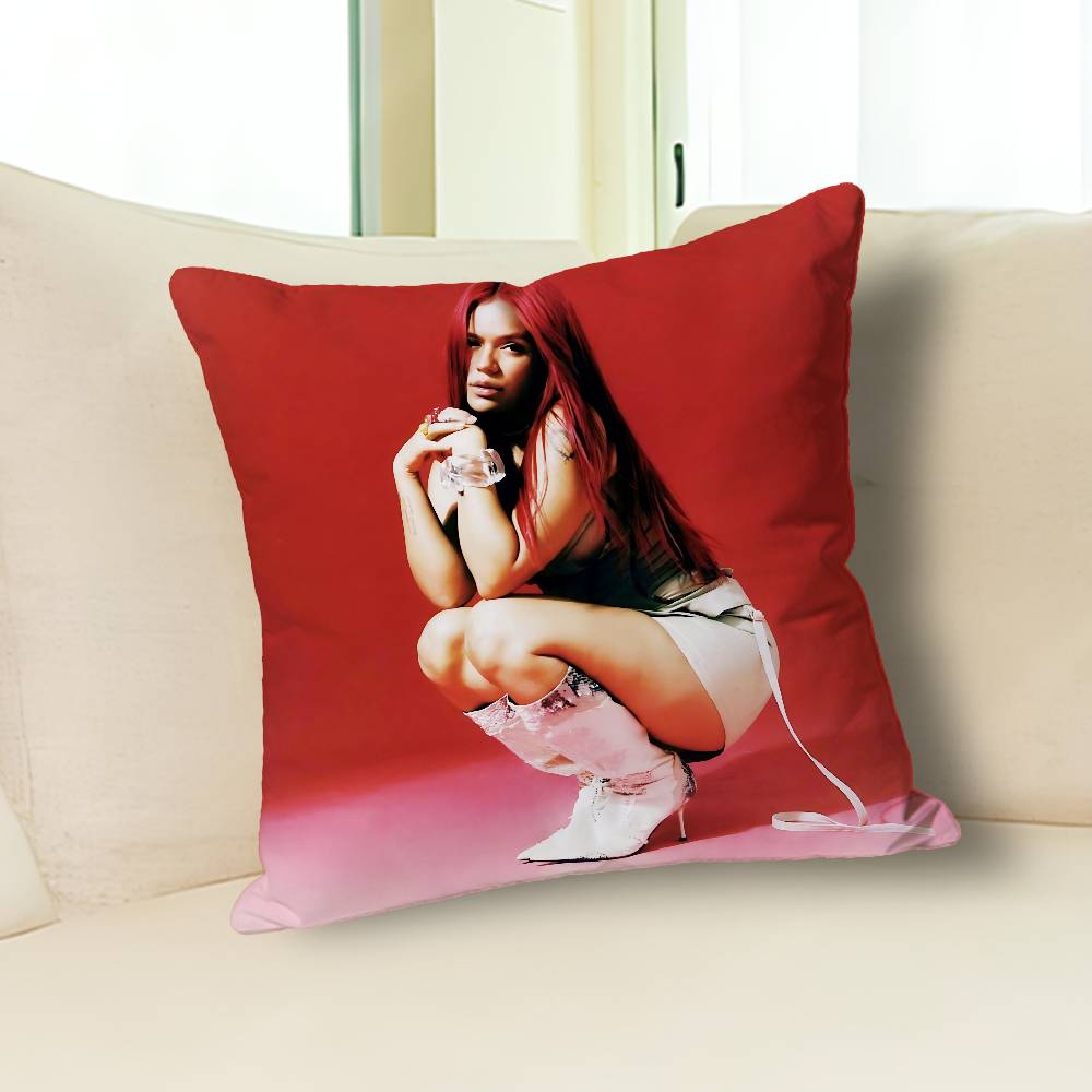 K-Karol G Tropicoqueta Various Sizes Square Pillow Case For Car Home Bedchamber Decor Custom Valentine gift
